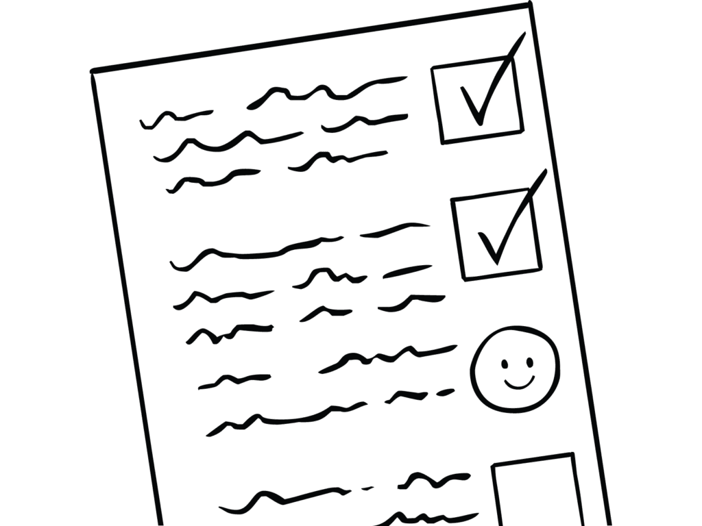 An Inspiring Check-in sheet to Illustrate a wellbeing checklist