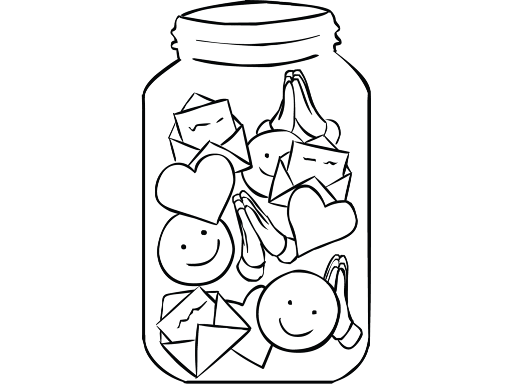 Illustration of a full Gratitude Jar