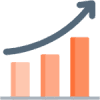 Illustration of bar graph increasing