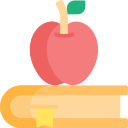 Illustration of school book and apple