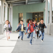 Connecting students in school hallway